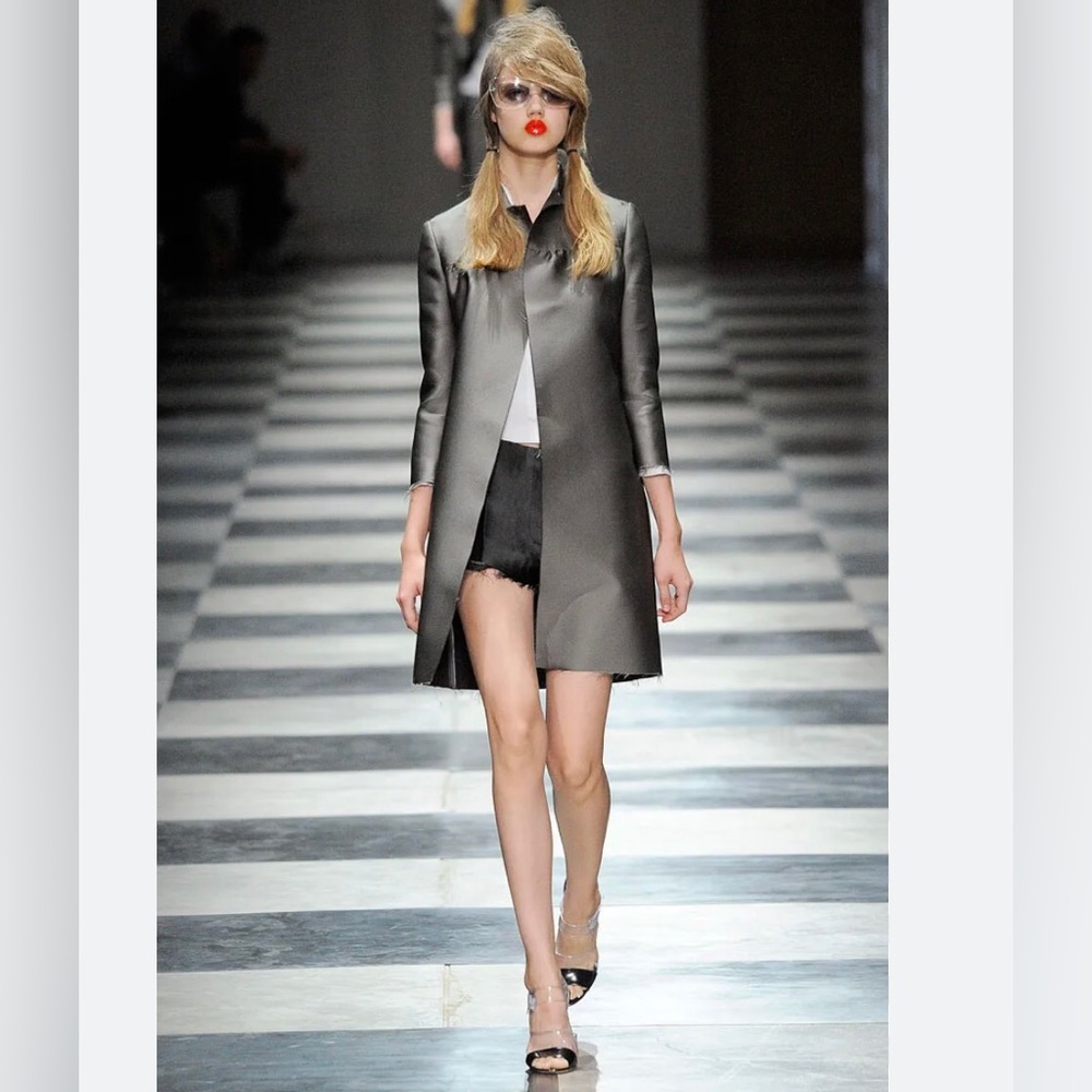 PRADA Lucite PVC Clear Black Block Heel Velcro Ankle Strap SS 2010 Runway 37.5 - Picture 7 of 14